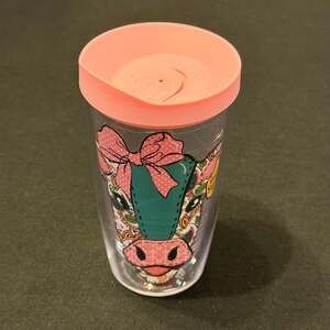 Simply Southern Tervis Cow Tumbler 20 oz Pink Lid “Genuine Southern Brand”